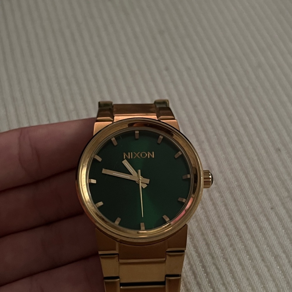 Nixon Women's Gold Watch with Green Dial